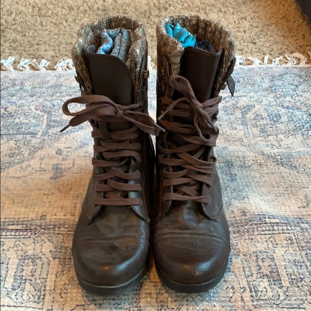 Brown Combat Boots
